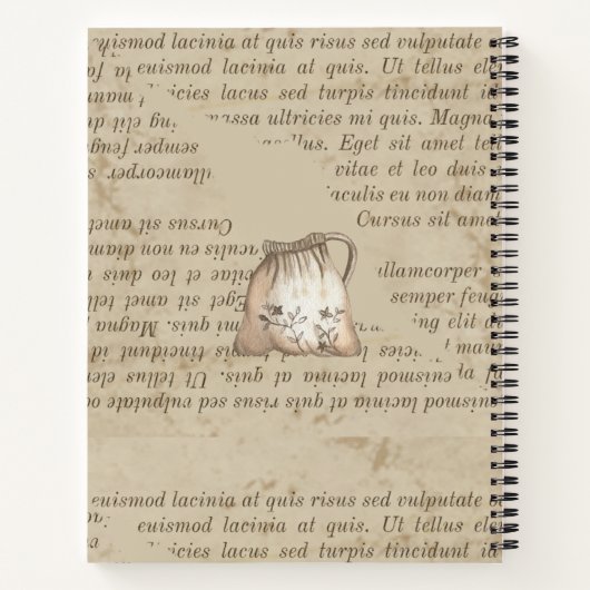 Initiaal van Monogram rustic gardener en naam retr Notitieboek (Achterkant)