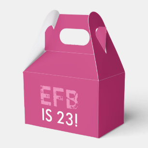 Initiaal Verjaardagsgevel Favor Box - Roze Bedankdoosjes