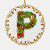 initiaal voor kerstversiering met monogrammen - ci keramisch ornament (Voorkant)