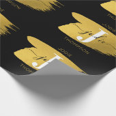 Initiaal voor modern zwart-witscript cadeaupapier (Hoek)