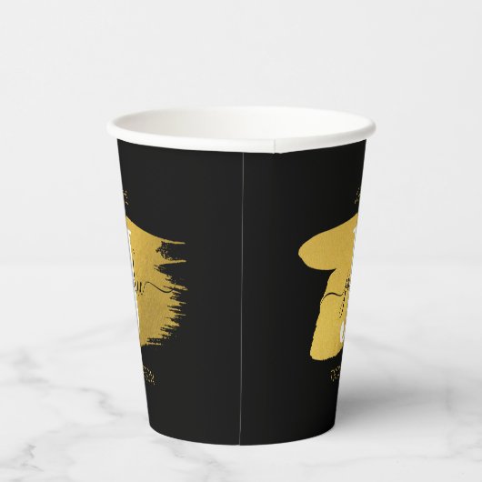 Initiaal voor modern zwart-witscript papieren bekers (Rechts)