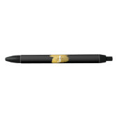 Initiaal voor modern zwart-witscript zwarte inkt pen (Voorkant)