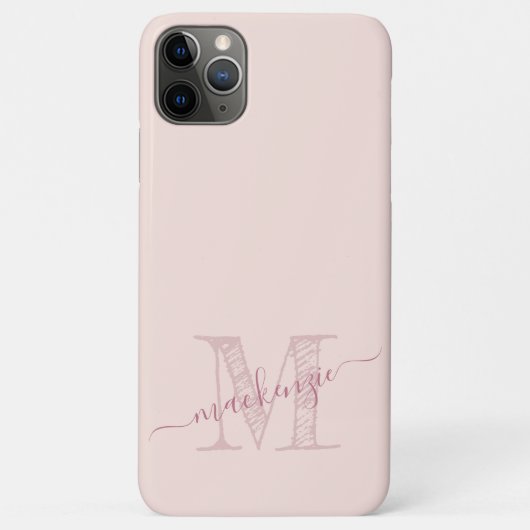 Initiaal voor roze meisje Monogram Artsy Sketch Case-Mate iPhone Case (Achterkant)