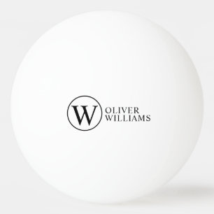 Initiaal W (bewerkbaar) Cirkel Monogram Pingpongballen