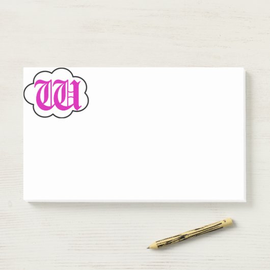 Initiaal W Monogram Post-it Nota's Post-it® Notes (Op bureau)