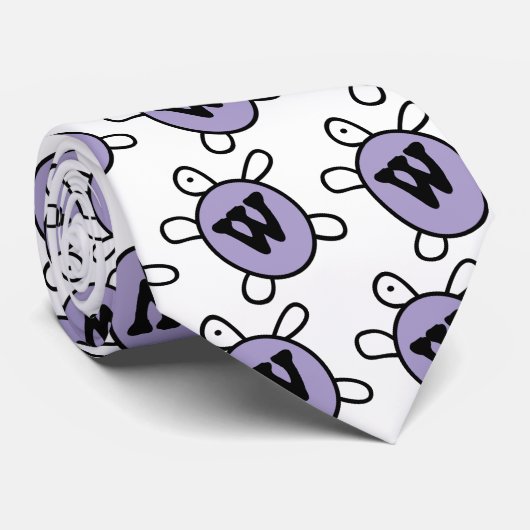 Initiaal W Turtle Stropdas (Opgerold)