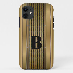 Initiaal wijzigen, gouden bruine tan getextureerd iPhone 11 hoesje
