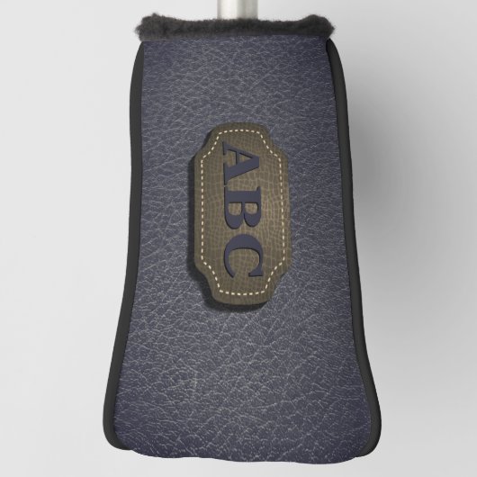 Initiaal wijzigen, leder in lederen badge er grijs golfheadcover (Draai 90)