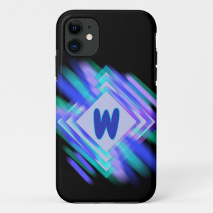 Initiaal wijzigen, Soft Blue Aqua Diamonds iPhone 11 Hoesje