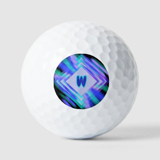 Initiaal wijzigen, Soft Blue Aqua Diamonds Golfballen (Voorkant)