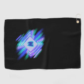 Initiaal wijzigen, Soft Blue Aqua Diamonds Golfhanddoek (Horizontaal)