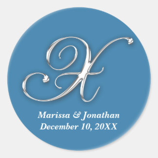 Initiaal X blauw monogram, douanenaam vóór zegel