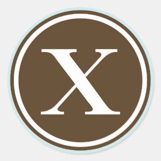 Initiaal X monogram cirkel letter zegel partij