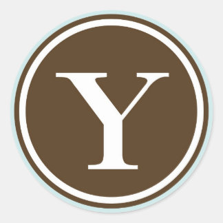 Initiaal Y monogram cirkel letter zegel