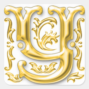 Initiaal Y Sticker in Goud