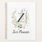 Initiaal Z met zachte kleurenbloem Planner (Voorkant)