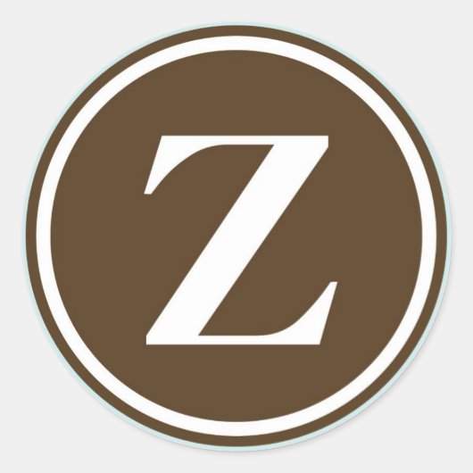 Initiaal Z monogram cirkel letter zegel (Voorkant)