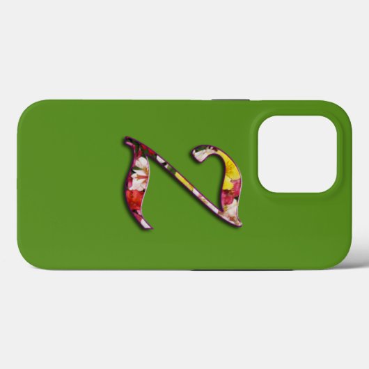 Initiaal Z Monogram in bloemenontwerp Case-Mate iPhone Case (Achterkant (horizontaal))