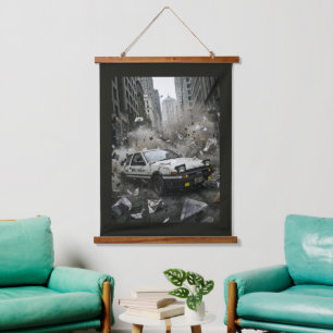 Initial D Geïnspireerde AE86 City Street Chaos Pos Hangend Wandkleed