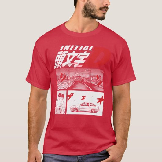 Initial D Manga 3 Panel Manga funny T-shirt (Voorkant)