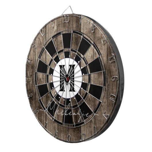 Initial Family Name Monogram Dart Board Dartbord (Voorkant Rechts)