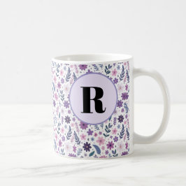 Initial Floral Mugs Koffiemok