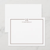 Initial Gift Men's Office Stationery Dark Brown Notitiekaartje (Voorkant / Achterkant)