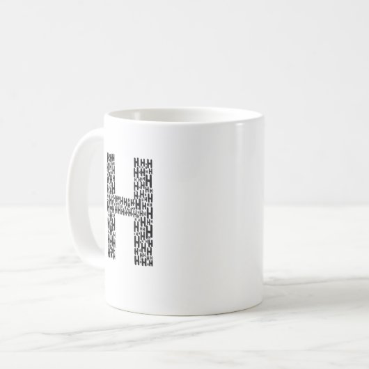 Initial H Personalized Coffee Mug Gift (Devant gauche)