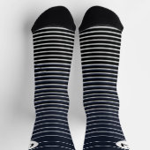 Initial Heart Stripe Crew Socks Blue White Sokken (Top)