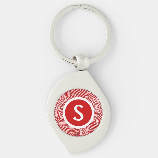Initial in Red Sleutelhanger (Voorkant)