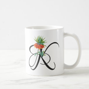Initial K, Mug de café de la Couronne de Vintage K
