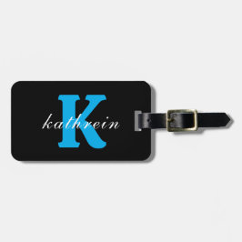  Initial Letter K Simple Monogram Modern Style Bagagelabel