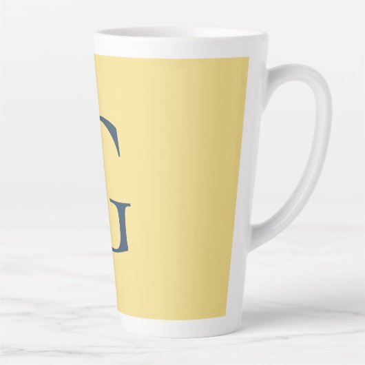 Initial Letter Monogram Jasmine Slate Grey Plain Latte Mok (Rechts)