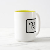 Initial Letter Monogram Logo Yellow coffee mug (Devant droit)