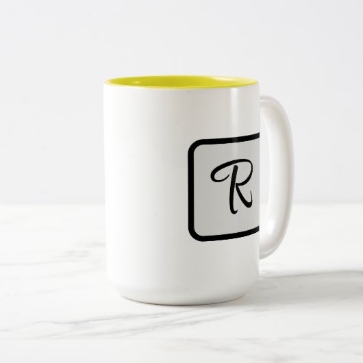 Initial Letter Monogram Logo Yellow coffee mug (Devant droit)