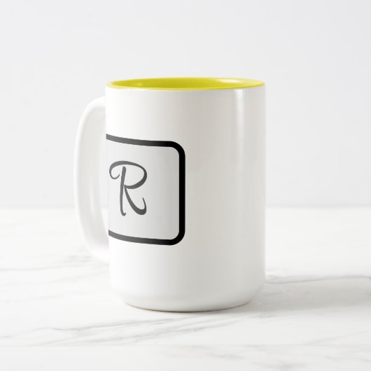 Initial Letter Monogram Logo Yellow coffee mug (Devant gauche)