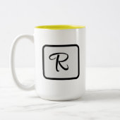 Initial Letter Monogram Logo Yellow coffee mug (Gauche)