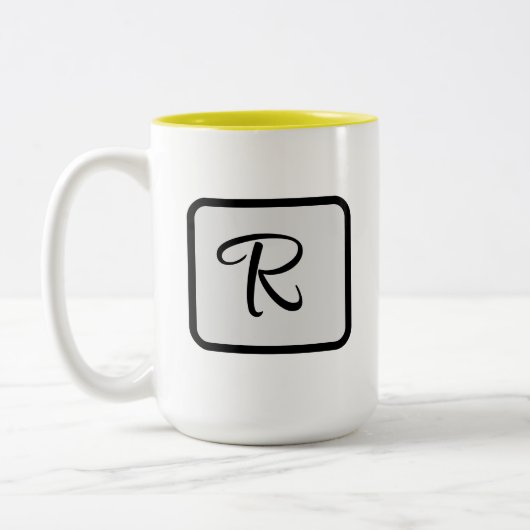 Initial Letter Monogram Logo Yellow coffee mug (Gauche)