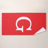 Initial Letter Monogram Red White Plain Simple (Serviette de bain)