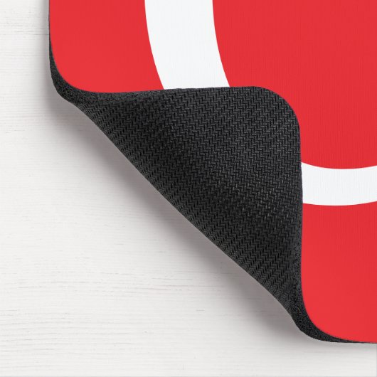 Initial Letter Monogram Red White Plain Simple Muismat (Hoek)