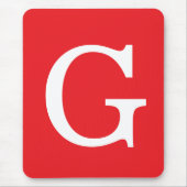 Initial Letter Monogram Red White Plain Simple Muismat (Voorkant)