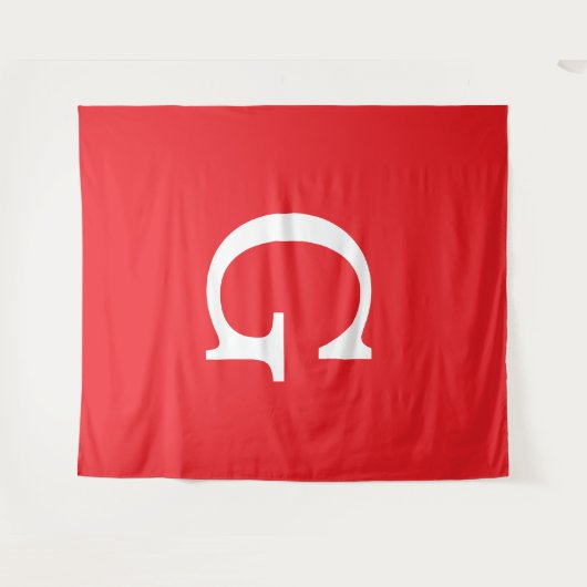 Initial Letter Monogram Red White Plain Simple Wandkleed (Voorkant (horizontaal))