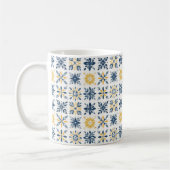 Initial Mediterranean Floral Tile-Style Pattern  Koffiemok (Links)