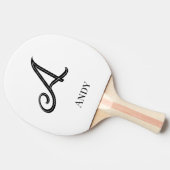 Initial Personalized Elegant Monogram Tafeltennisbatje (Zijkant)