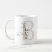 Initiale B avec fleur de couleur douce Café Mug (Gauche)