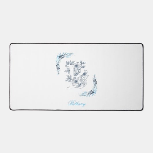 Initiale "B" Monogramme bleu Calme Floral (Recto)