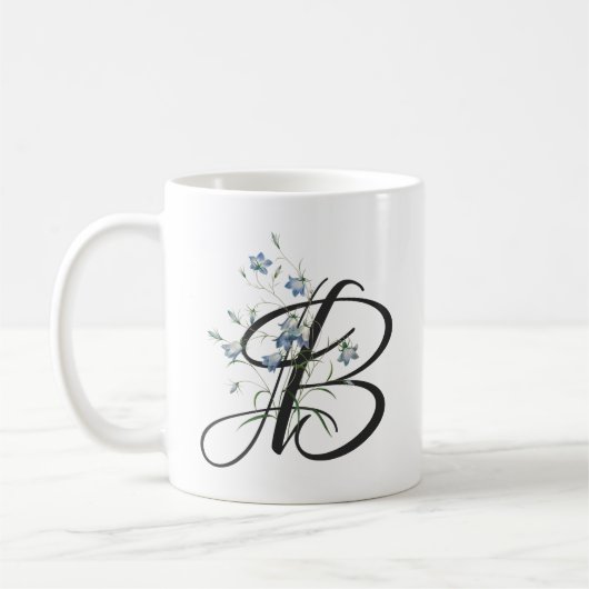 Initiale B, Vintage Bluebells Coffee Mug (Gauche)