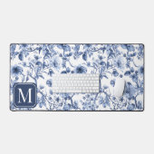 Initiale de monogramme à motif de toile florale bl (Clavier et souris)