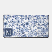 Initiale de monogramme à motif de toile florale bl (Recto)