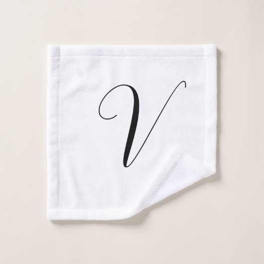 Initiale de monogramme personnalisé script (Gant de toilette)